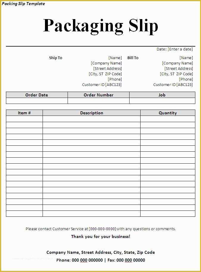 Free Packing Slip Template Pdf Of Packing Slip Template