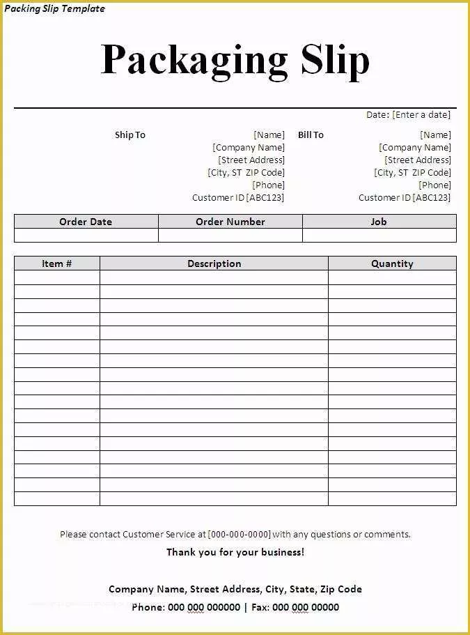 Free Packing Slip Template Pdf Of Packing Slip Template