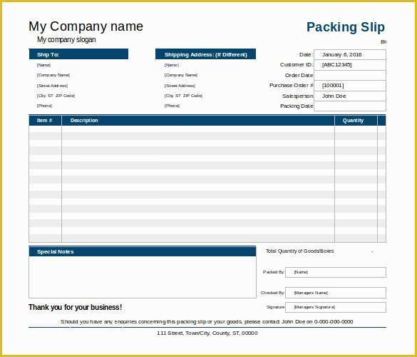 Free Packing Slip Template Pdf Of Packing Slip Template