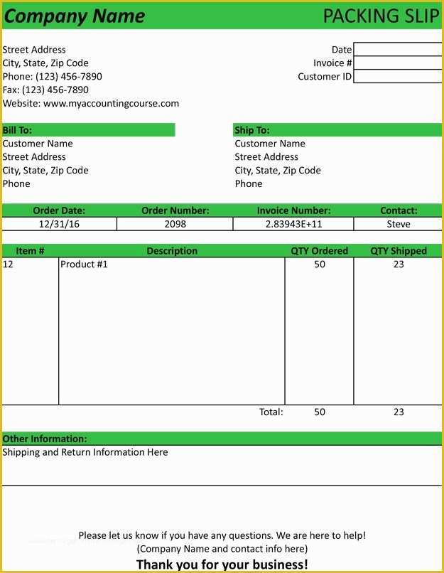 Free Packing Slip Template Pdf Of Packing Slip Template