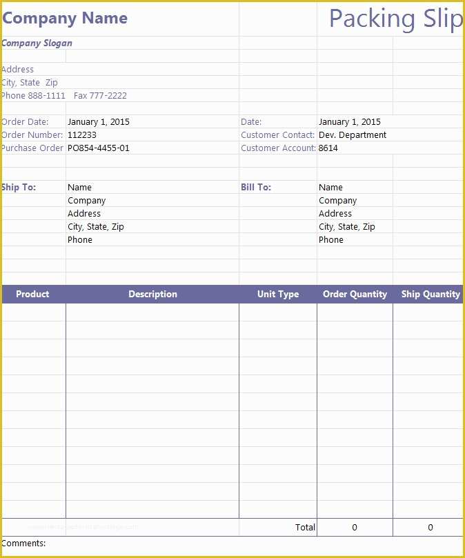 Free Packing Slip Template Pdf Of Packing Slip Template