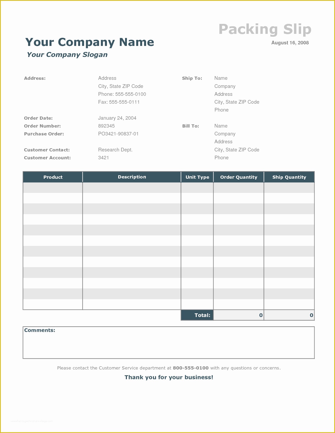 Free Packing Slip Template Pdf Of Packing Slip Template