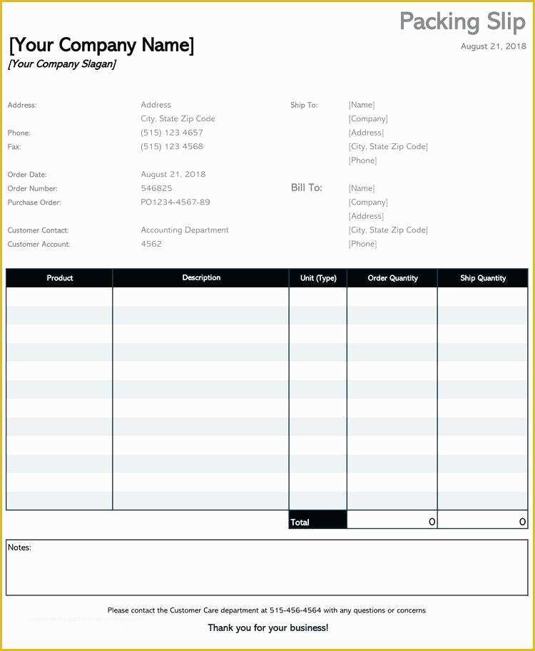 Free Packing Slip Template Pdf Of Shipping Packing List Template – Davidlanefo