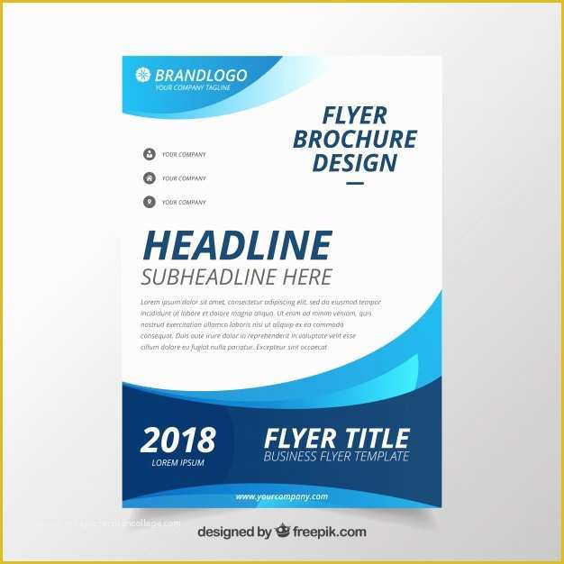 Free Pages Flyer Templates Of Modern Wavy Business Brochure Template Vector