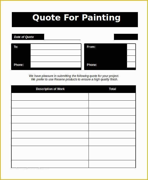 Free Painting Estimate Template Of Word Estimate Template 5 Free Word Documents Download