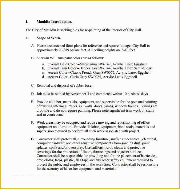 Free Painting Proposal Template Download Of Bid Proposal