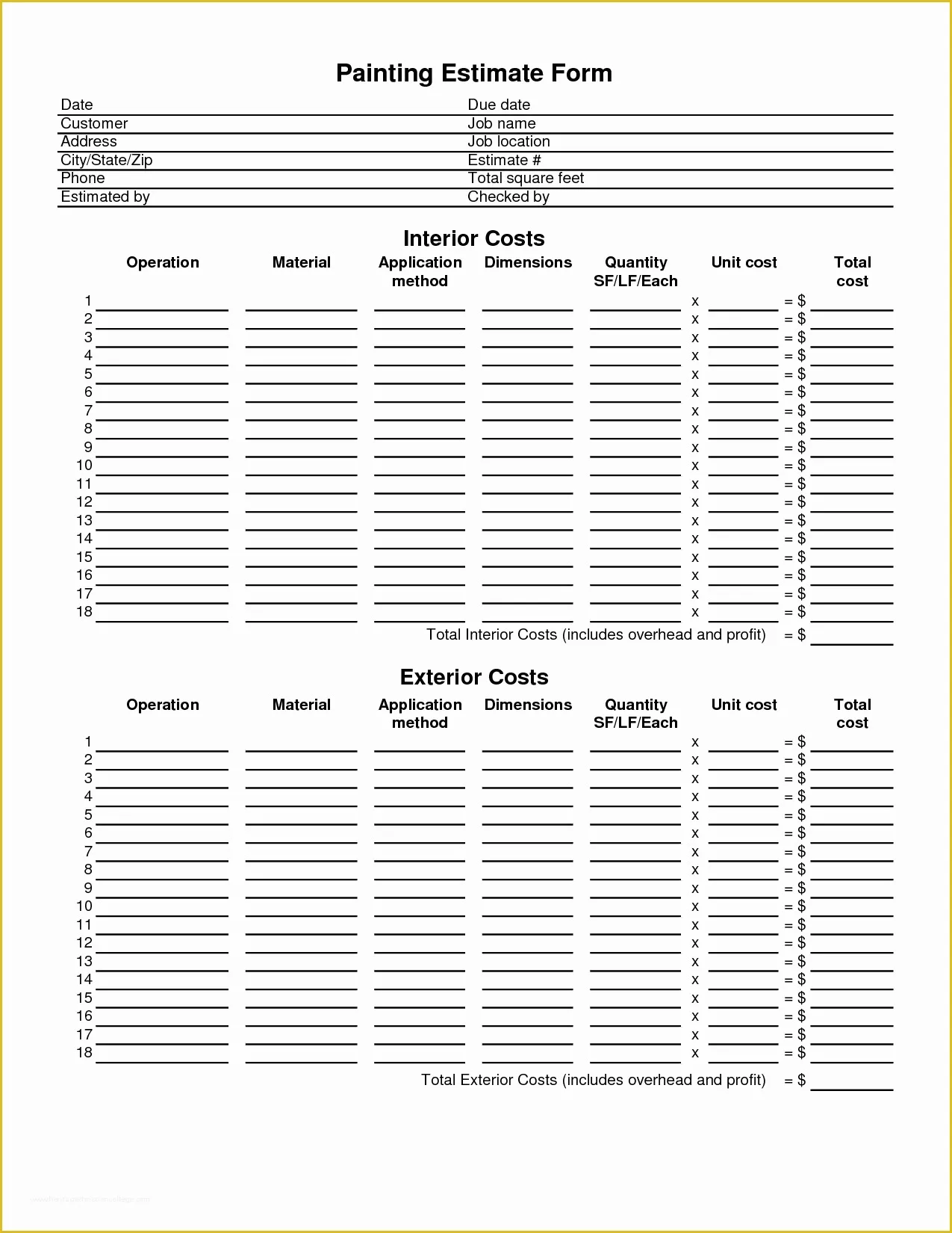 Free Painting Proposal Template Download Of Estimate Sample Painting Driverlayer Search Engine