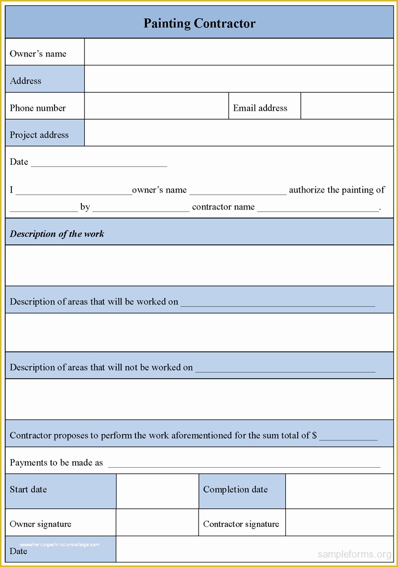 Free Painting Proposal Template Download Of Search Results for “free Blank Contractor Proposal forms