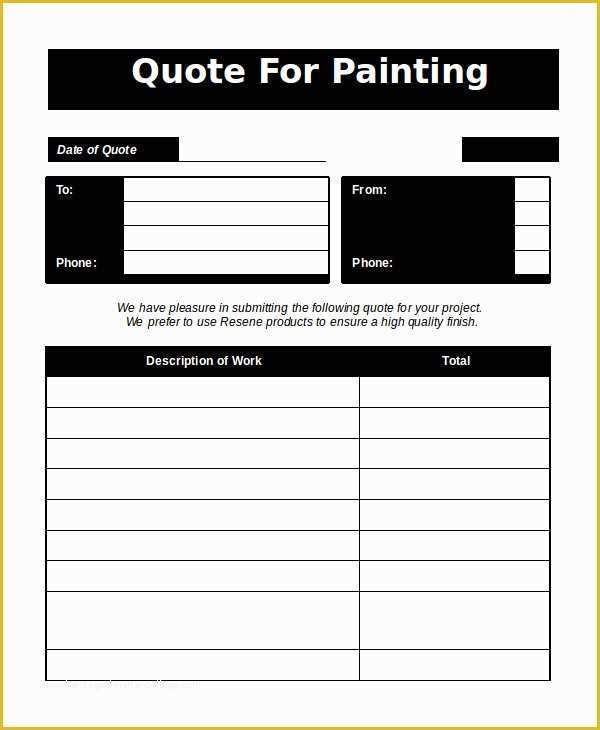 Free Painting Proposal Template Download Of Word Estimate Template 5 Free Word Documents Download
