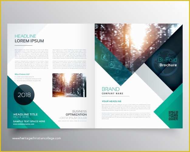 Free Pamphlet Template Of Green Business Brochure Template Vector
