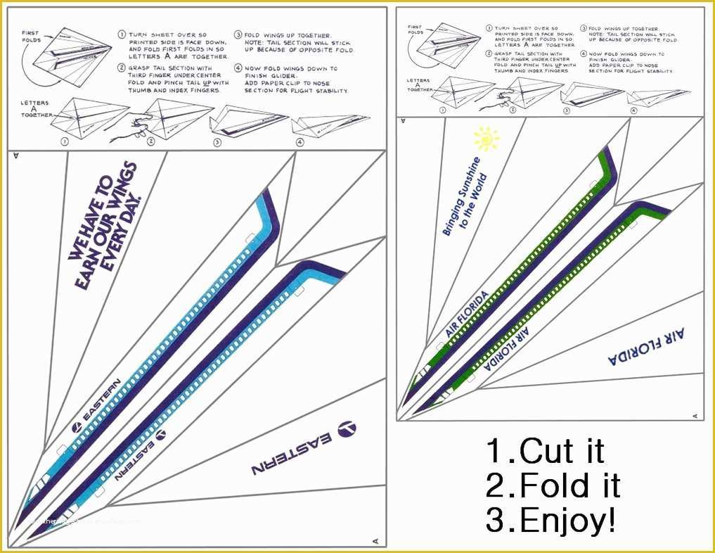 Free Paper Airplane Templates Of 7 Best Of Printable Patterns for Paper Airplanes