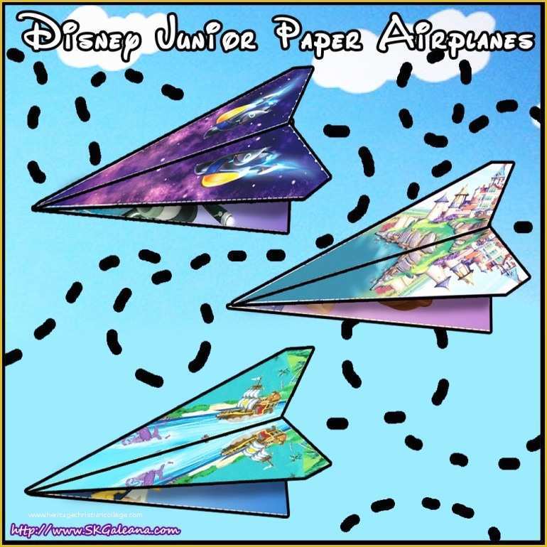 Free Paper Airplane Templates Of Disney Junior Printable Paper Airplane Templates