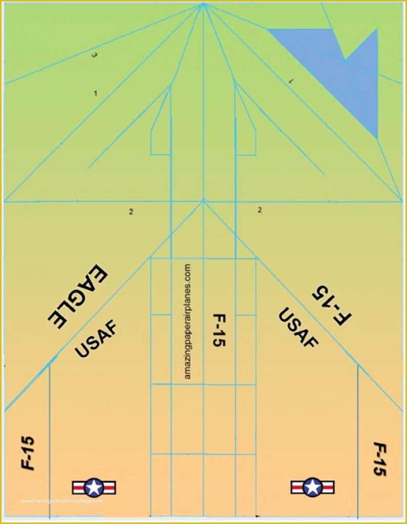 Free Paper Airplane Templates Of F 15 Paper Airplane