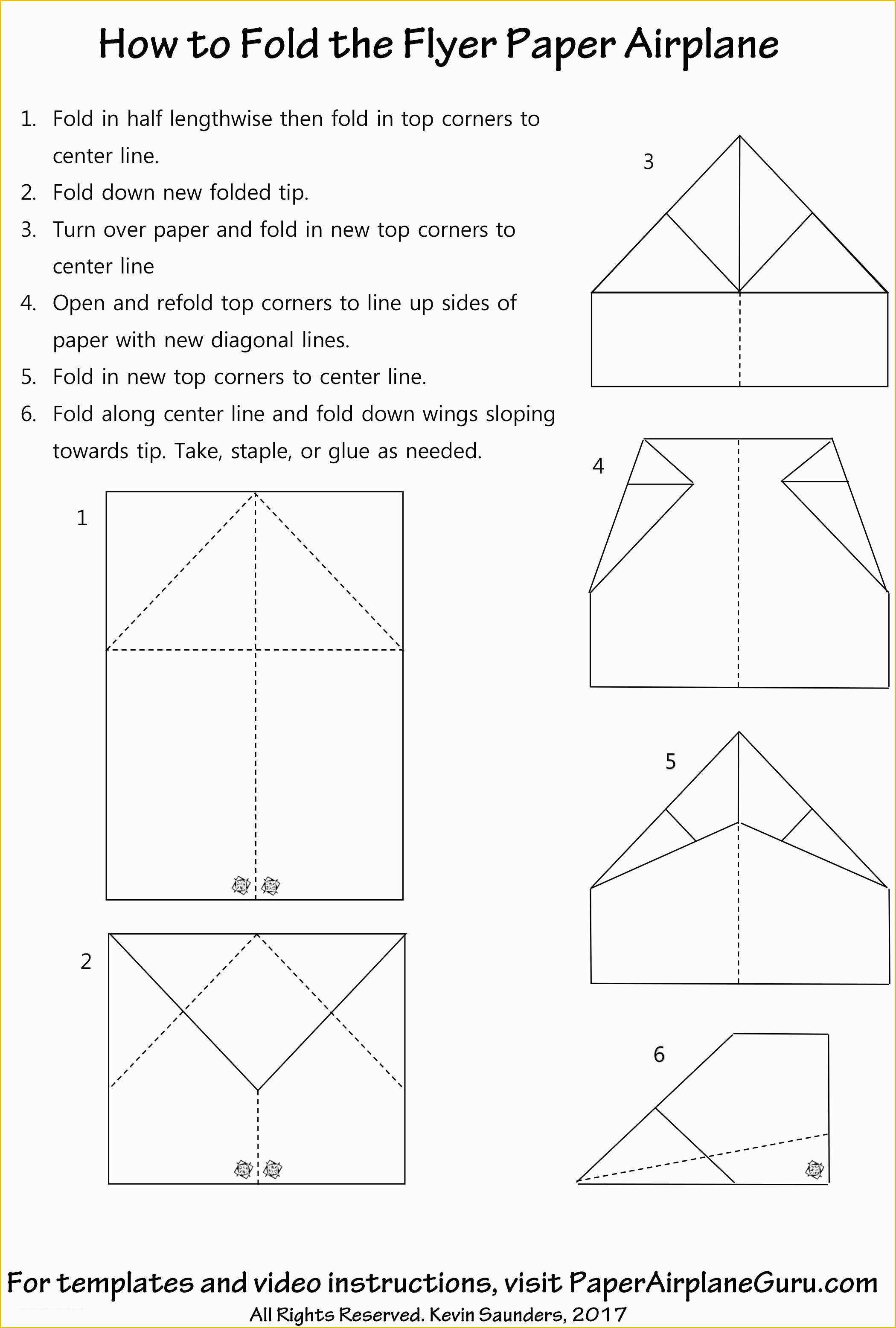 Free Paper Airplane Templates Of Flyer Paper Airplane Design Instructions and Templates