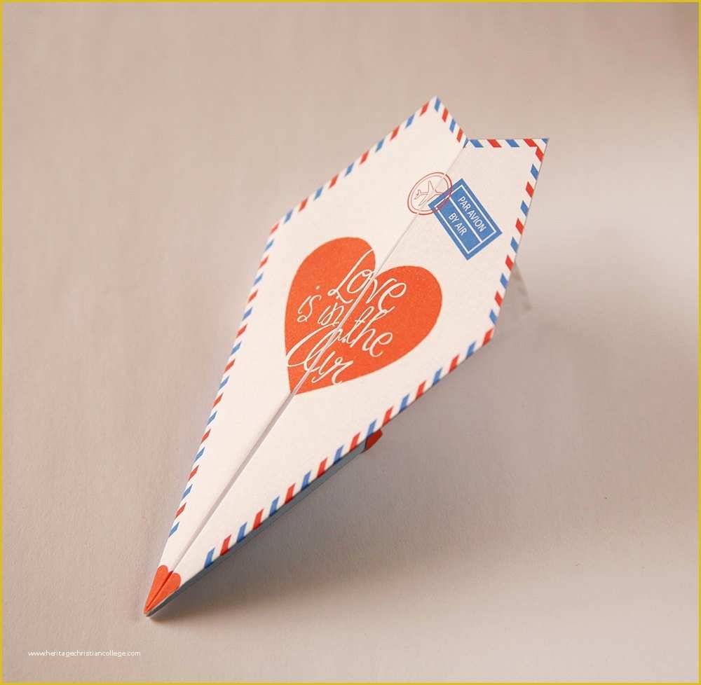 Free Paper Airplane Templates Of Printable Paper Airplane Valentines Anniversary Card