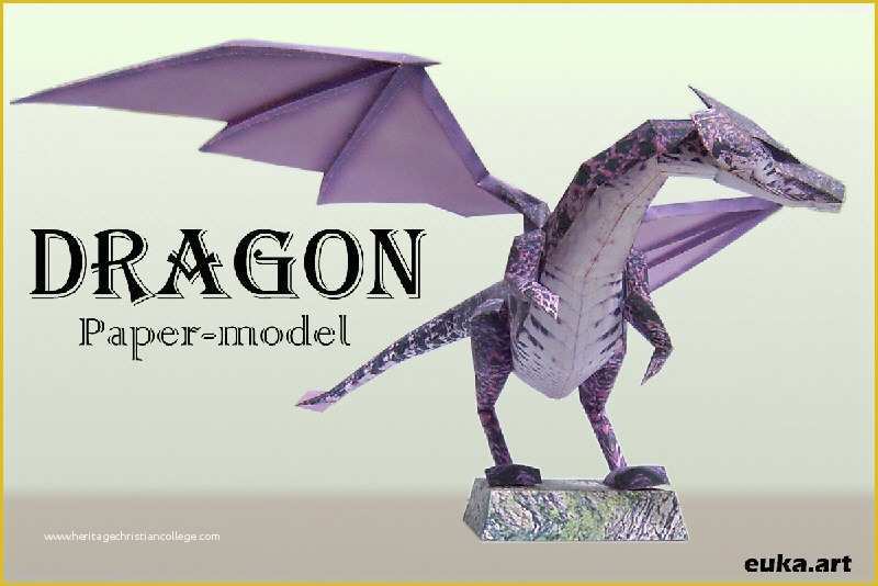 Free Papercraft Templates Pdf Of A Dragon Paper Model Po Archives