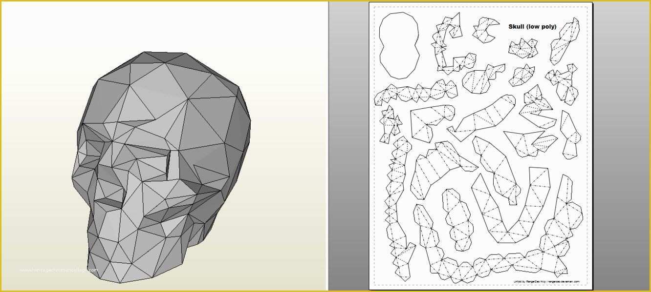 Free Papercraft Templates Pdf Of Calavera Skull Low Poly by Rangerzeo D9d4vly 1332