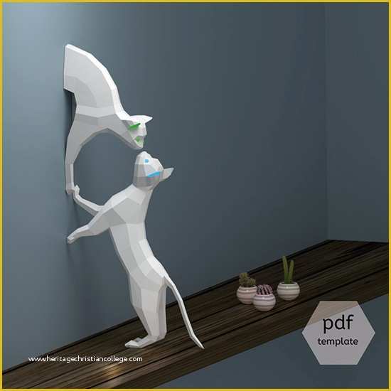 Free Papercraft Templates Pdf Of Downloadable Diy Cat Papercraft Project From Oxygami