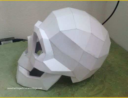 Free Papercraft Templates Pdf Of Life Size Skull Helmet Free Papercraft Template Download