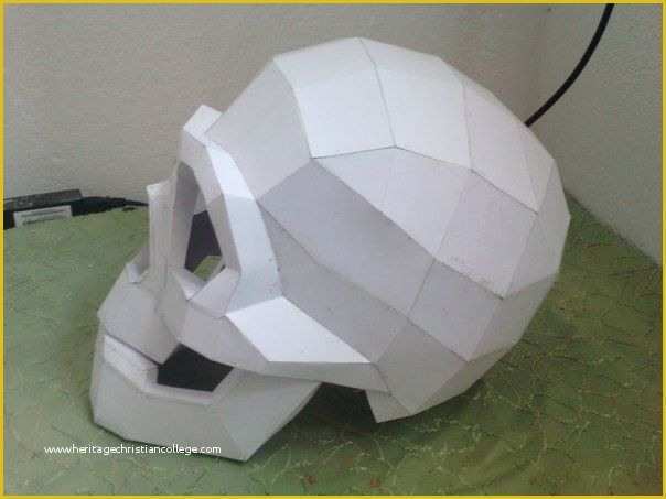 Free Papercraft Templates Pdf Of Life Size Skull Helmet Free Papercraft Template Download