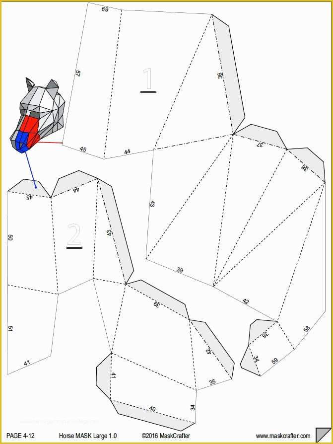 Free Papercraft Templates Pdf Of Paper Horse Mask Papercraft Template ...