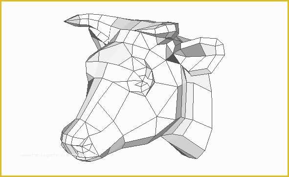 Free Papercraft Templates to Download Of Cattle Head Wall Hanging Free Papercraft Download