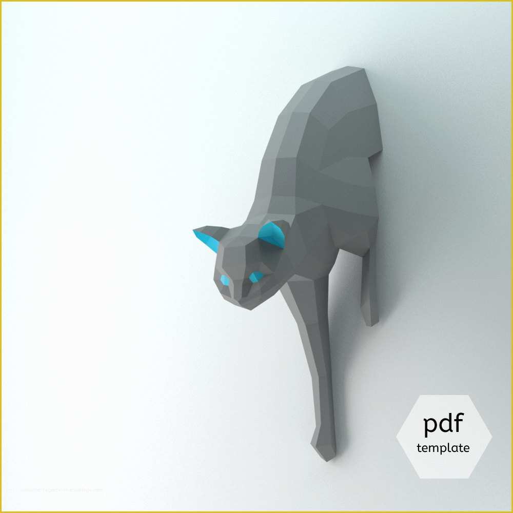 Free Papercraft Templates to Download Of Diy Lowpoly Cat Diy Cat Template Cat Tutorial 3d Cat Model