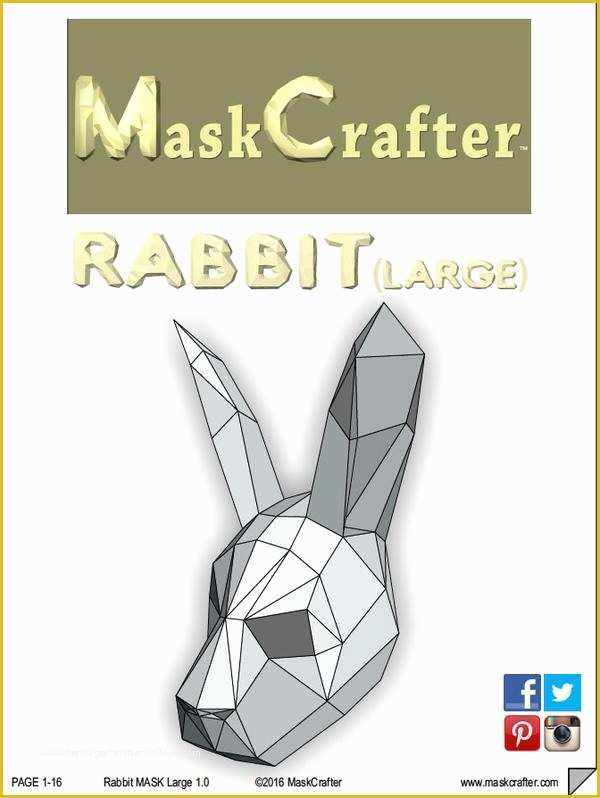 Free Papercraft Templates to Download Of Paper Halloween Bunny Rabbit Mask Papercraft Template