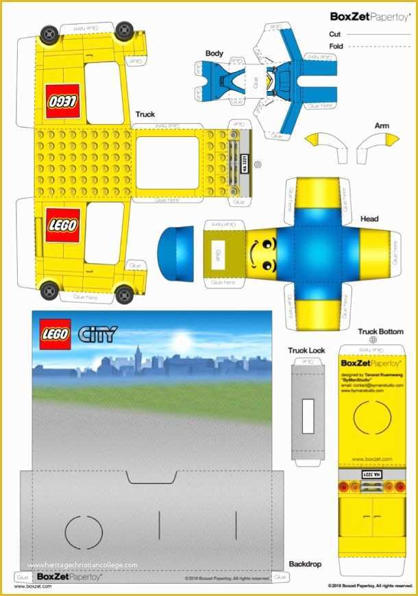 Free Papercraft Templates to Download Of Papertoy Lego Truck De Boxzet