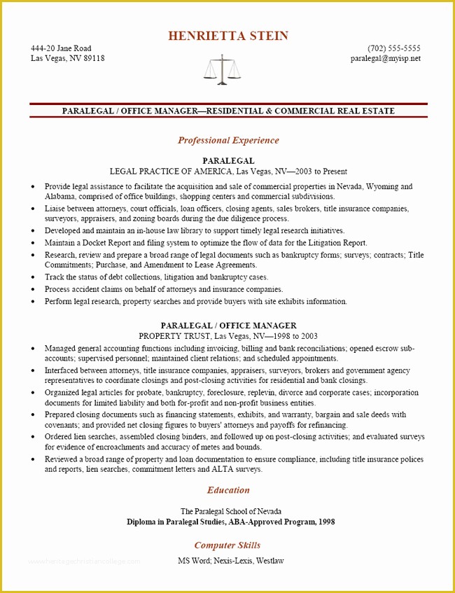 Free Paralegal Resume Templates Of Litigation Paralegal Resume Template