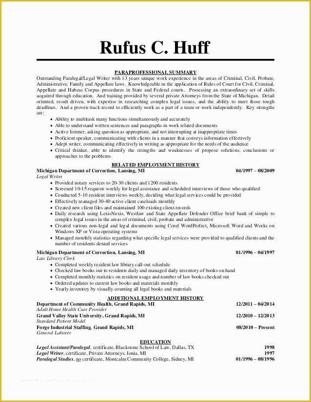 Free Paralegal Resume Templates Of Paralegal Resume Google Search