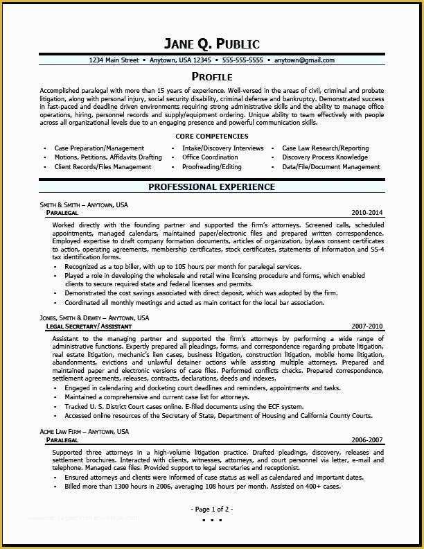 Free Paralegal Resume Templates Of Paralegal Resume Template Paralegal Legal Contemporary