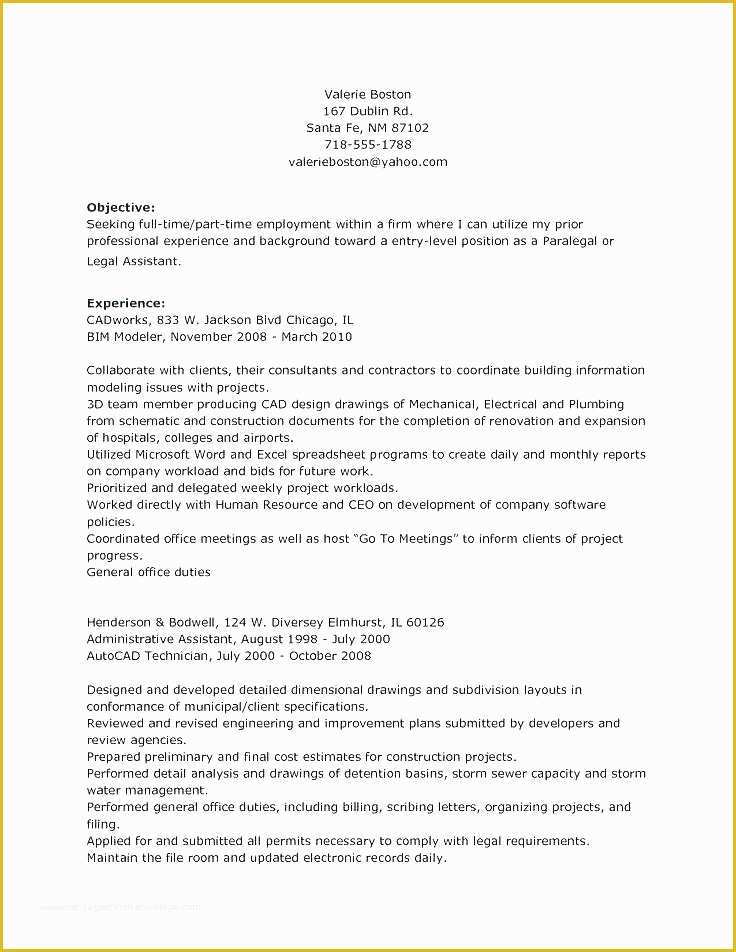 Free Paralegal Resume Templates Of Paralegal Resume Template Paralegal Legal Contemporary