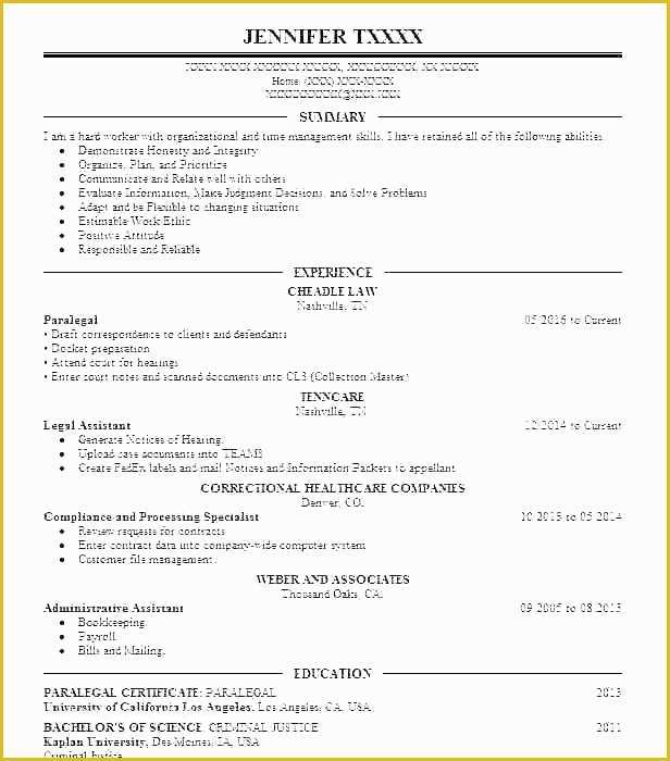 Free Paralegal Resume Templates Of Paralegal Resume Template Paralegal Legal Contemporary