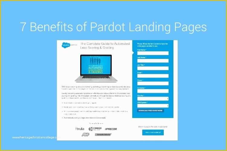 Free Pardot Landing Page Templates Of 7 Benefits Of Pardot Landing Pages Marcloud Consulting Blog