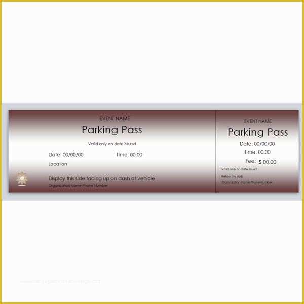 Free Parking Permit Template Download Of Download & Use Free Microsoft Publisher Parking Ticket