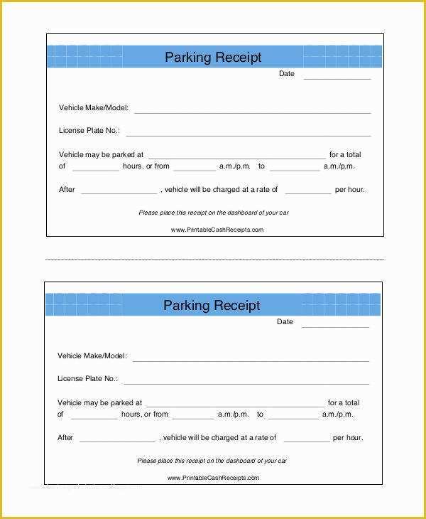 Parking Meter Receipt Template