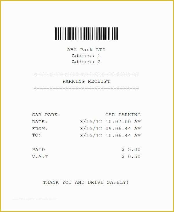 Free Parking Receipt Template Of 9 Simple Receipt Template – Free Sample Example format