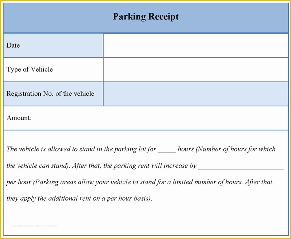 Free Parking Receipt Template Of Database Error
