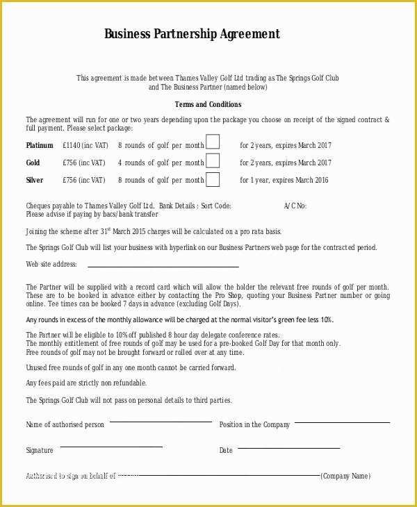 Free Partnership Agreement Template Of 12 Partnership Contract Templates Example Word Google