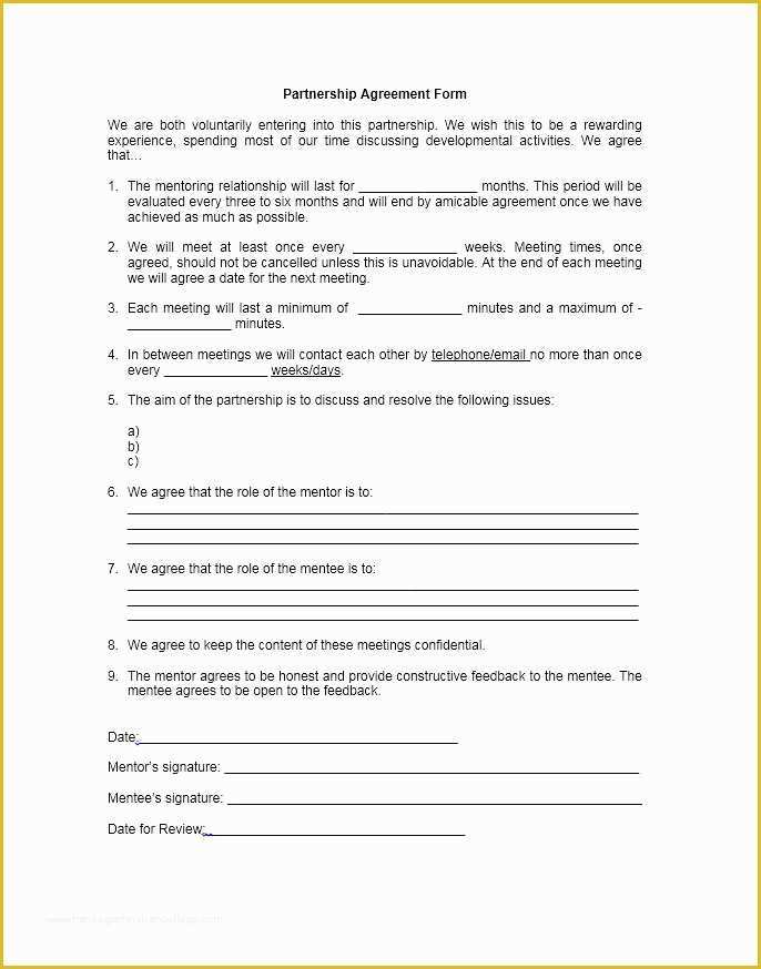 Free Partnership Agreement Template Of 40 Free Partnership Agreement Templates Business General