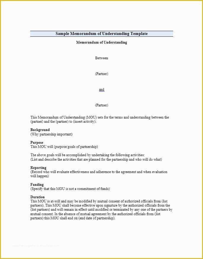 Free Partnership Agreement Template Of 40 Free Partnership Agreement Templates Business