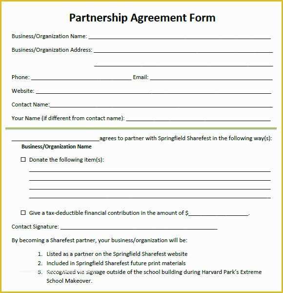 Free Partnership Agreement Template Of 8 Sample Partnership Agreements