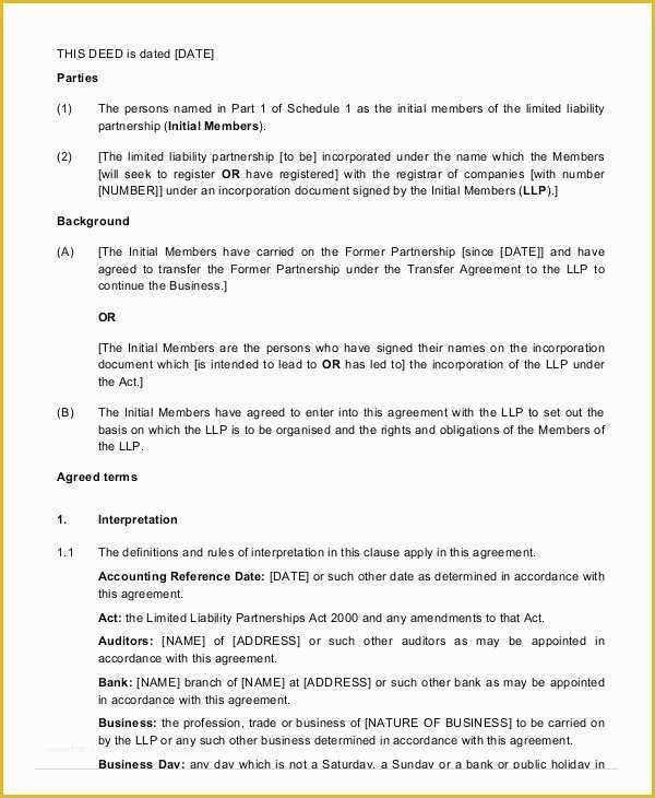 Free Partnership Agreement Template Of Partnership Agreement 11 Free Word Pdf Documents