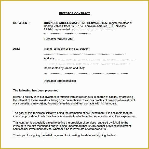 Free Partnership Agreement Template Word Of 9 Investment Contract Templates Pdf Doc