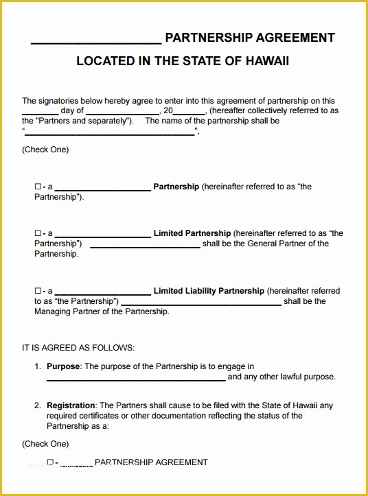 Free Partnership Agreement Template Word Of Free Hawaii Partnership free-partnership-agreement-template-word-of-free-hawaii-partnership