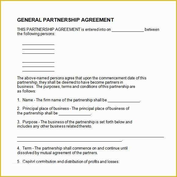 Free Partnership Agreement Template Word Of Partnership Agreement 8 Free Samples Examples format
