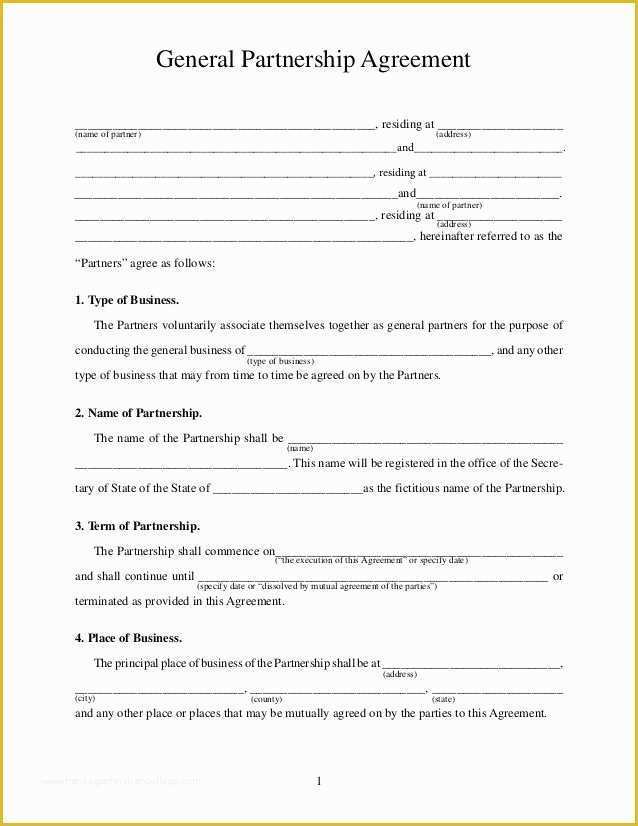Free Partnership Agreement Template Word Of Printable Sample Partnership Agreement form