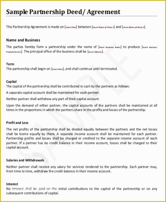 Free Partnership Agreement Template Word Of Salaried Partnership Agreement Template Ghostclothingco