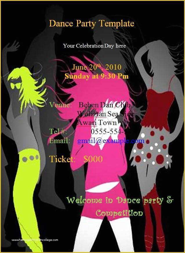 Free Party Flyer Templates Word Of Dance Party Flyer Template